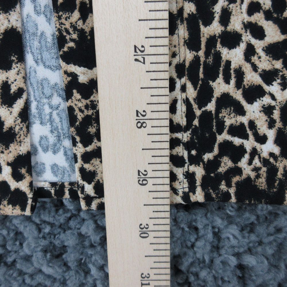 Chico's Shirt Womens 0 US 4 Beige Black Animal Print Long Sleeve Pullover - Picture 5 of 12